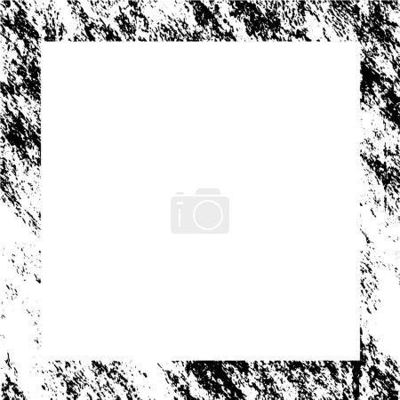Illustration for Frame with black grunge border on white background. - Royalty Free Image