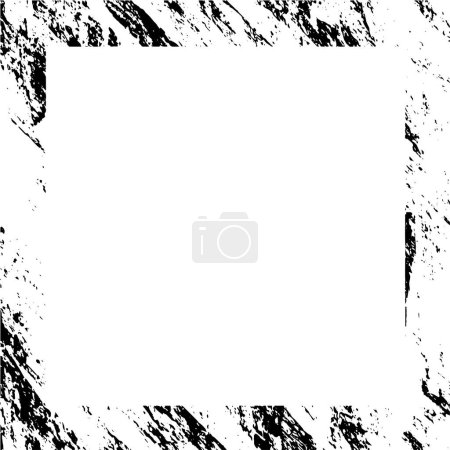 Ilustración de Marco con borde grunge negro sobre fondo blanco. - Imagen libre de derechos