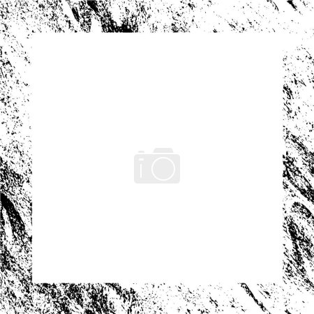Illustration for Frame with black grunge border on white background. - Royalty Free Image