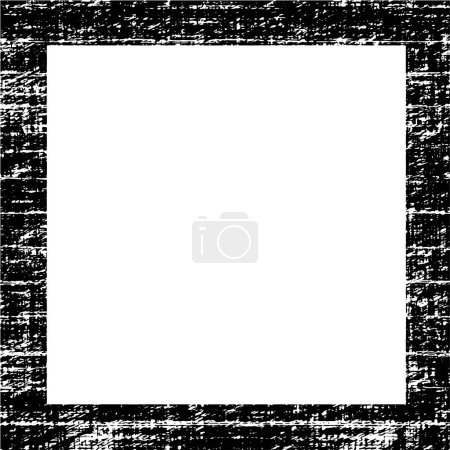 Téléchargez les illustrations : Cadre grunge monochrome noir et blanc avec texture antique abstraite - en licence libre de droit