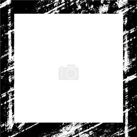Ilustración de Marco con borde grunge negro sobre fondo blanco. - Imagen libre de derechos