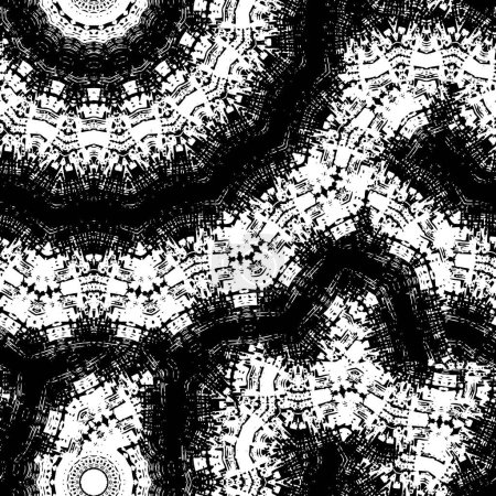 Illustration for Seamless black pattern with abstract elements - Royalty Free Image