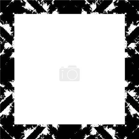Illustration for Black and white monochrome old grunge vintage weathered frame - Royalty Free Image