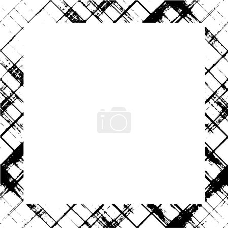 Illustration for Black and white monochrome old grunge vintage weathered frame - Royalty Free Image