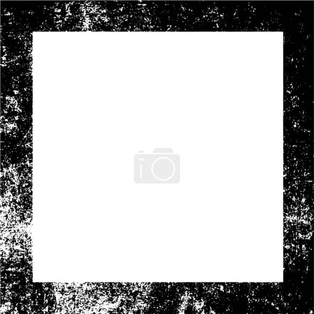 Téléchargez les illustrations : Noir et blanc monochrome vieux cadre vintage grunge altérée - en licence libre de droit
