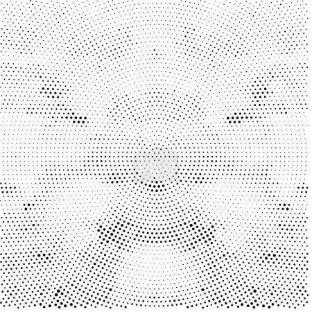 Ilustración de Fondo abstracto en blanco y negro con patrón punteado, ilustración vectorial - Imagen libre de derechos