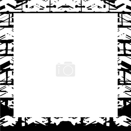 Photo for Black grunge frame on white background.  Distress illustration simply place over object to create grunge effect. - Royalty Free Image