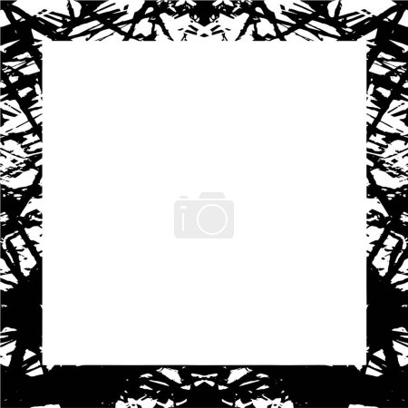 Illustration for Black grunge frame on white background.  Distress illustration simply place over object to create grunge effect. - Royalty Free Image