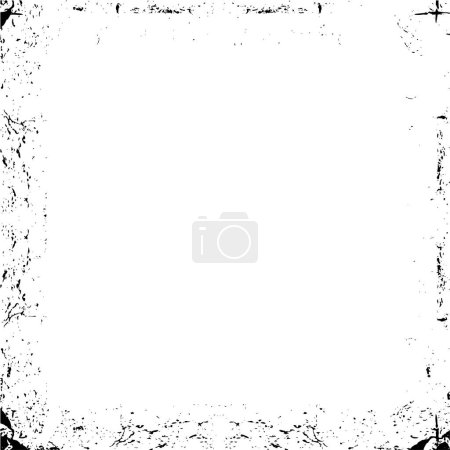 Illustration for Abstract black and white rough frame, vector illustration - Royalty Free Image