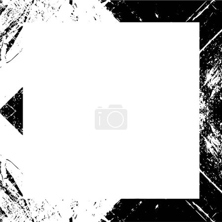 Ilustración de Marco abstracto en blanco y negro con un efecto desgastado y textura grunge - Imagen libre de derechos