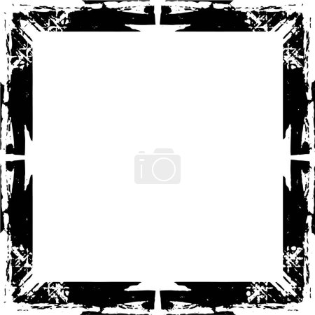 Téléchargez les photos : Cadre abstrait en noir et blanc avec un effet usé et une texture grunge - en image libre de droit