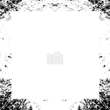 Ilustración de Marco grunge y frontera. Grunge blanco y negro. Textura de superposición de angustia. Polvo y fondo de pared sucio áspero. Ilustración de angustia simplemente coloque sobre el objeto para crear efecto grunge - Imagen libre de derechos