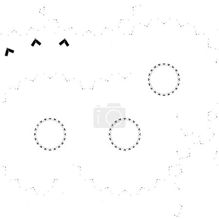 Téléchargez les illustrations : Vector hand drawn sketch of a round shape of the circle of dots, circles, circles, squares, circles and brush. - en licence libre de droit