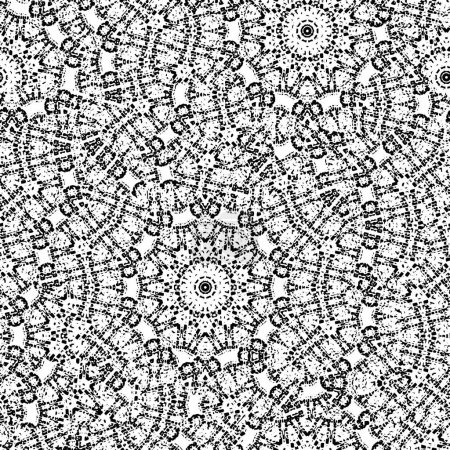 Ilustración de Seamless pattern, black and white vector background. - Imagen libre de derechos