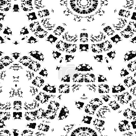 Téléchargez les illustrations : Abstract grunge black and white pattern background. - en licence libre de droit