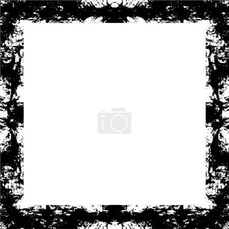 Illustration for Grunge frame and border. Black and white grunge. Distress overlay texture. Dust and rough dirty wall background. Distress illustration simply place over object to create grunge effect - Royalty Free Image