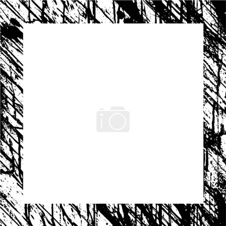 Téléchargez les illustrations : Abstrait cadre rugueux noir et blanc, illustration vectorielle - en licence libre de droit