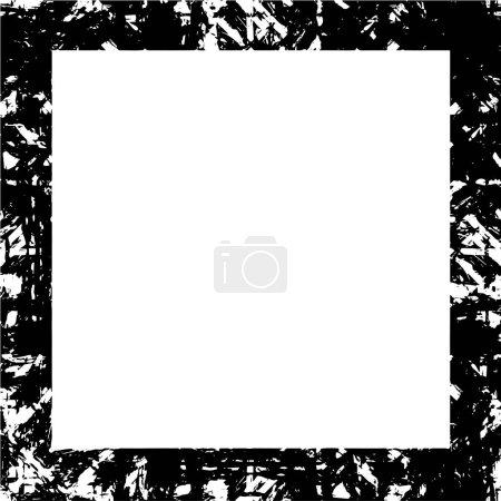 Illustration for Black and white monochrome old grunge frame - Royalty Free Image