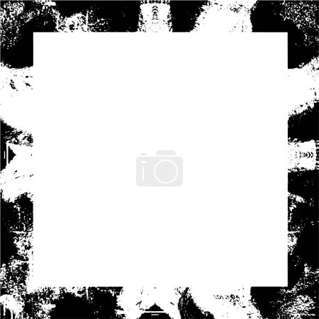 Téléchargez les illustrations : Noir et blanc monochrome vieux cadre grunge - en licence libre de droit