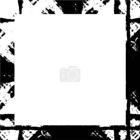 Téléchargez les illustrations : Noir et blanc monochrome vieux cadre grunge - en licence libre de droit