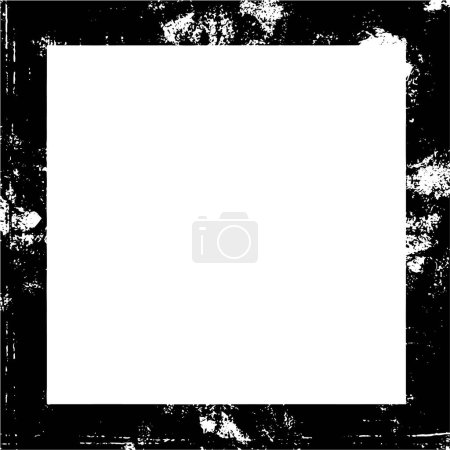 Illustration for Distressed frame in black and white texture - Royalty Free Image