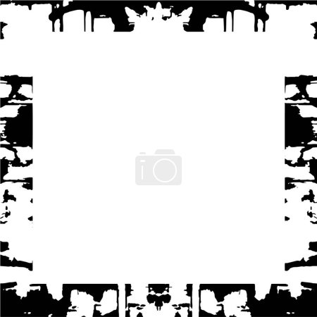 Illustration for Rough monochrome frame illustration. Grunge background. - Royalty Free Image