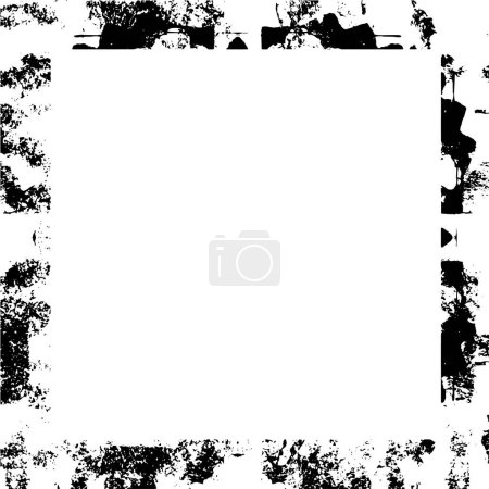 Ilustración de Marco angustiado en textura en blanco y negro - Imagen libre de derechos