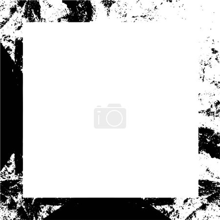 Illustration for Grunge frame. Black and white background template. - Royalty Free Image