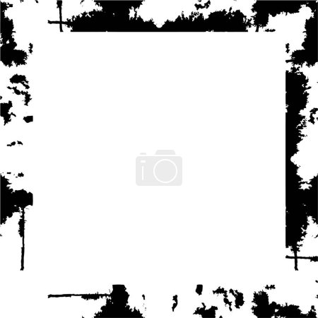 Illustration for Grunge frame. Black and white background template. - Royalty Free Image