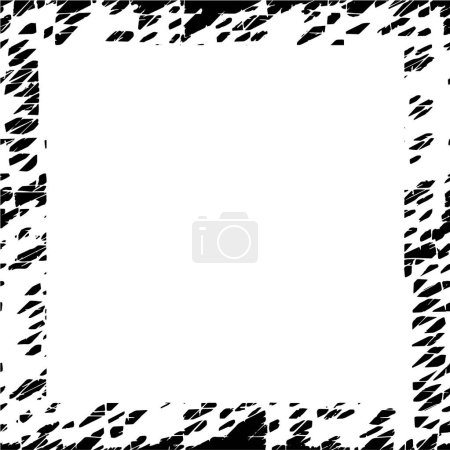 Illustration for Black and white monochrome weathered frame - Royalty Free Image