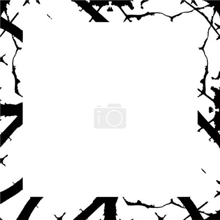 Téléchargez les illustrations : Grunge frame. Modèle de fond noir et blanc. - en licence libre de droit