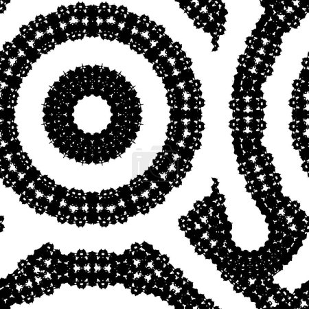 Téléchargez les illustrations : Motif noir et blanc sans couture vectoriel. motif abstrait géométrique moderne - en licence libre de droit