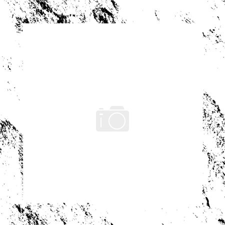 Téléchargez les illustrations : Cadre monochrome noir et blanc altéré - en licence libre de droit