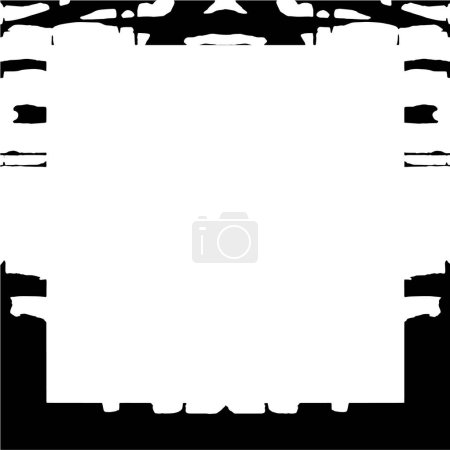 Illustration for Black and white monochrome weathered frame - Royalty Free Image