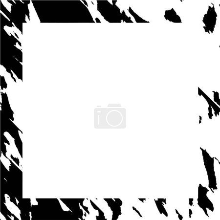 Ilustración de Marco angustiado en textura en blanco y negro - Imagen libre de derechos
