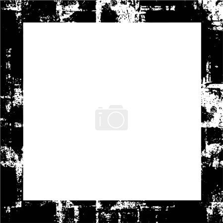 Illustration for Grunge black and white border illustration. Monochrome background - Royalty Free Image