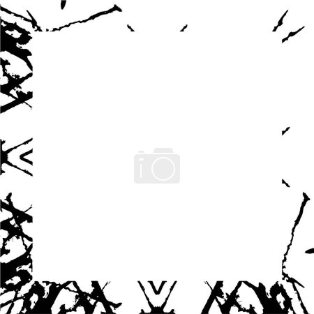 Illustration for Grunge black and white border illustration. Monochrome background - Royalty Free Image