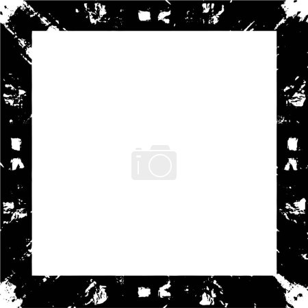 Téléchargez les illustrations : Conception abstraite Grunge cadre noir, fond blanc - en licence libre de droit