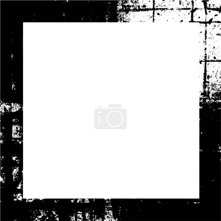 Illustration for Black grunge border frame on white background. - Royalty Free Image