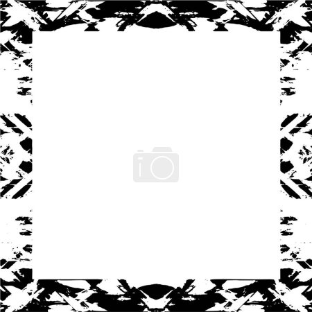 Ilustración de Marco grunge con formas geométricas negras - Imagen libre de derechos