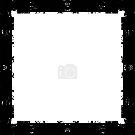 Illustration for Vector grunge frame. Black and white background. - Royalty Free Image