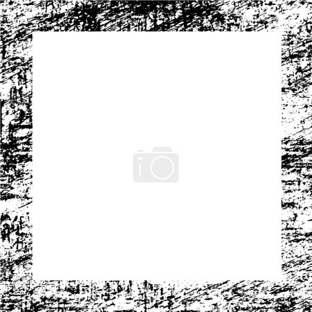 Téléchargez les illustrations : Abstrait cadre rugueux noir et blanc, illustration vectorielle - en licence libre de droit