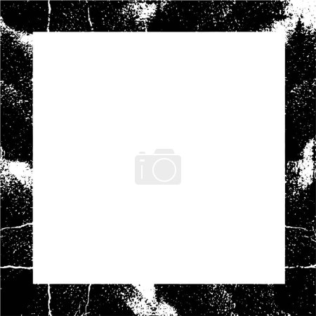 Ilustración de Marco negro sobre fondo blanco. Marco en estilo grunge. Ilustración vectorial. - Imagen libre de derechos