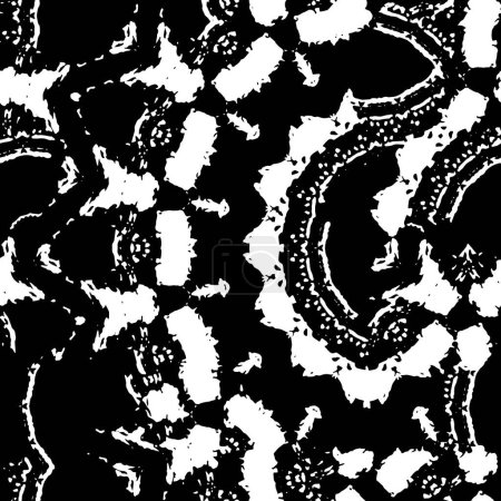 Illustration for Seamless floral pattern. black and white background. monochrome vector illustration. - Royalty Free Image
