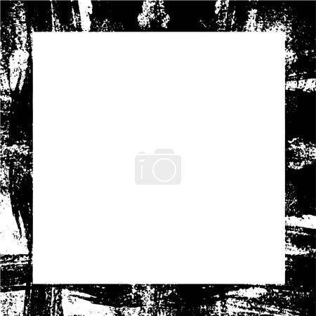 Illustration for Black frame on white background. Frame in grunge style. Vector illustration. - Royalty Free Image