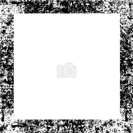 Illustration for Black frame on white background. Frame in grunge style. Vector illustration. - Royalty Free Image