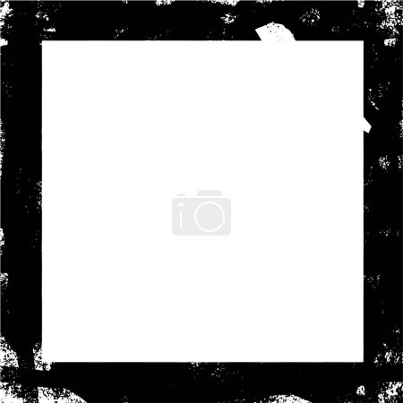 Illustration for Black and white monochrome old frame, vintage weathered background - Royalty Free Image