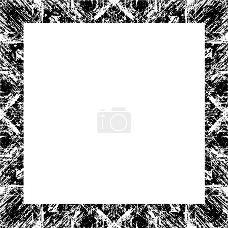 Illustration for Rough black and white frame. Grunge background. Abstract textured effect. Vector Illustration. - Royalty Free Image