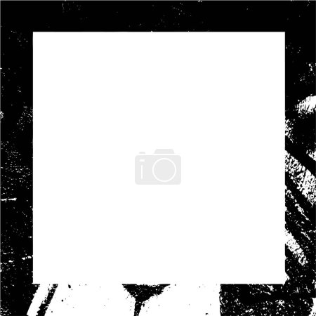 Ilustración de Marco viejo monocromo blanco y negro, fondo envejecido vintage - Imagen libre de derechos