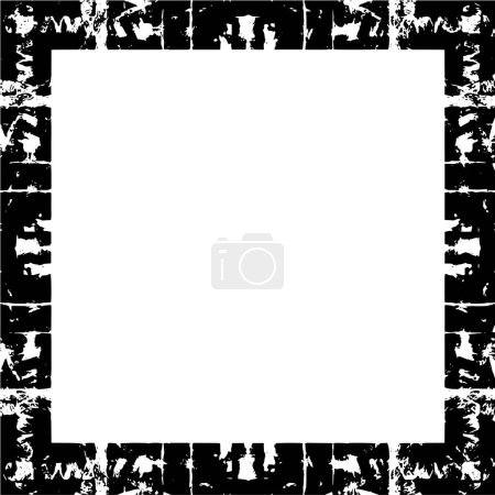 Illustration for Abstract black and white rough frame, vector illustration - Royalty Free Image